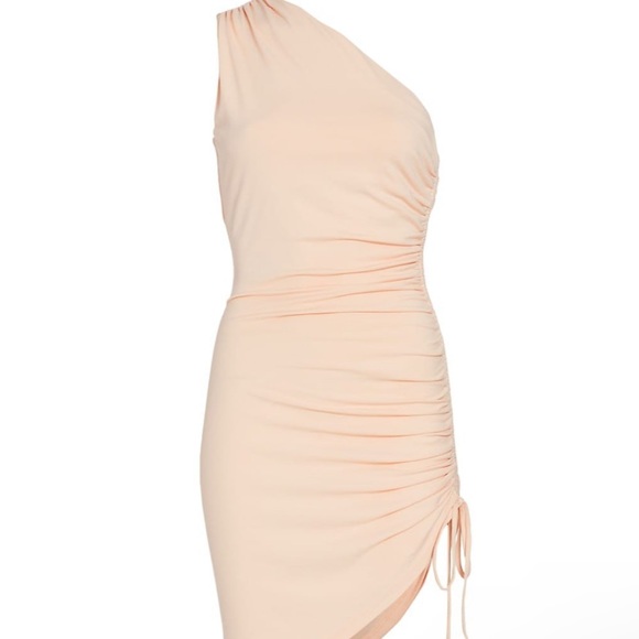 susana monaco One-Shoulder Minidress bodycon nwt xsmall small medium nude - Picture 4 of 11
